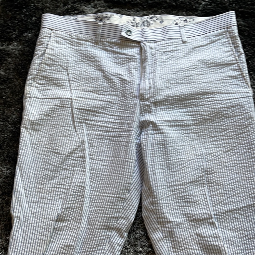 Snazzy dress pants 34/32 white/blue